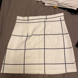SHEIN white checkered mini skirt